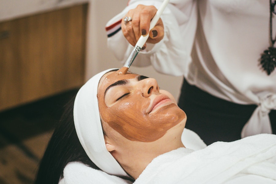 Medical facial treatment in progress